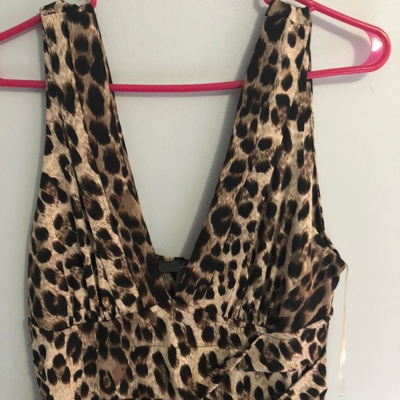 Mini Leopard low cut ridge dress - Picture 2 of 6